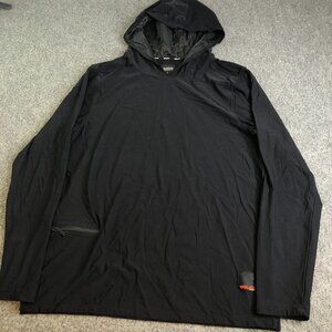 Wolaco Hoodie Mens Large Black Way of Life Active Hooded Stretch Pocket Running